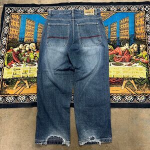 Baggy Southpole jeans with red stitching size 36 wide leg embroidered y2k jeans